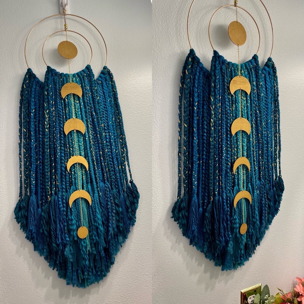 Blue Moon Phase Boho Wall Art